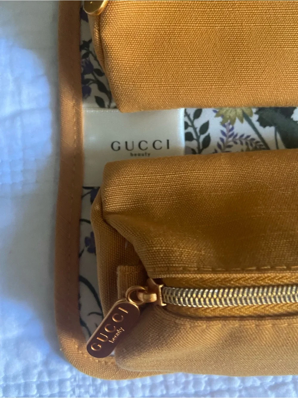 Gucci Beauty Yellow Travel Cosmetic Case